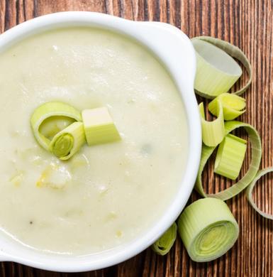Recette de velouté de poireaux et Rocbleu