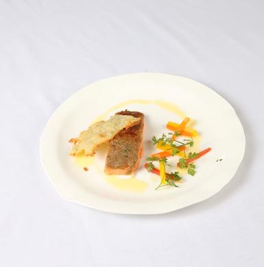 Recette de dos de truite en croûte de bleu de Laqueuille