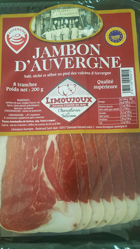 Jambon Sec D Auvergne En Tranche Igp Charcuterie Auvergne Laqueuille