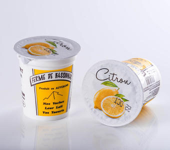 Yaourts citron avec morceaux de fruits par 4