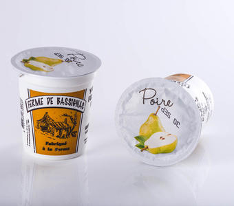Yaourts poires avec morceaux de fruits par 4