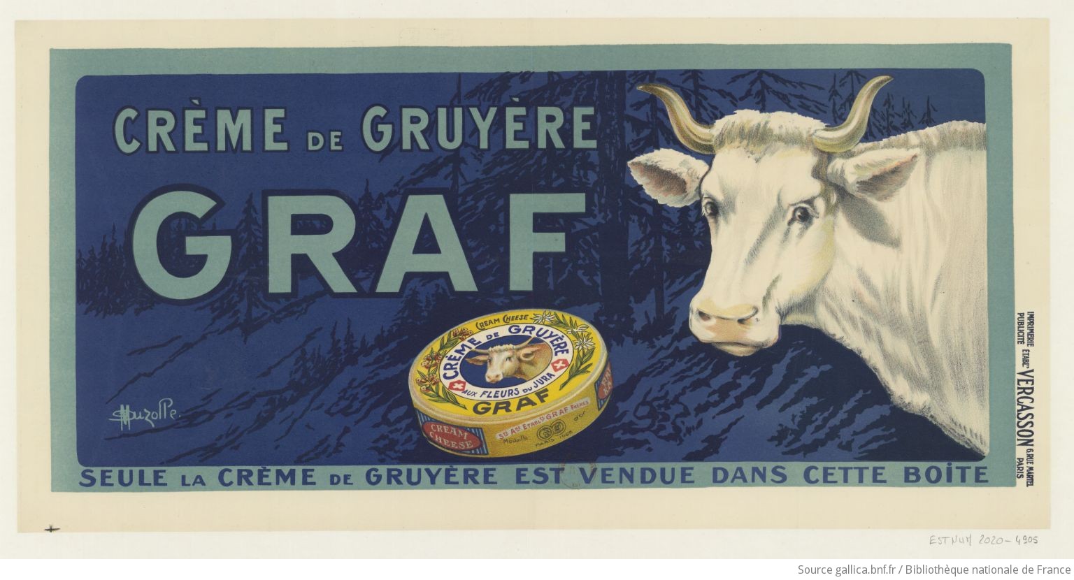 Affiche vintage de fromages de la Biblioth&egrave;que nationale de France Gallica.bnf.fr